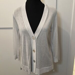 Chico's white glittery cardigan woman size XS